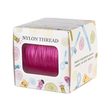 Nylon Thread, Rattail Satin Cord, Medium Violet Red, 1.0mm, about 76.55 yards(70m)/roll