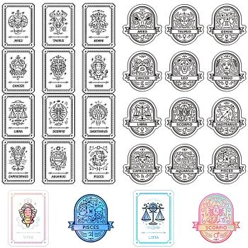 Custom Wall Theme PVC Plastic Clear Stamps, for DIY Scrapbooking, Photo Album Decorative, Cards Making, Constellation, 160x110mm, 2pcs/set