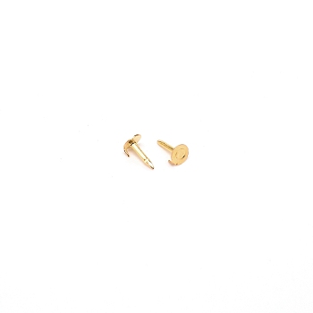 Brass Flat Pad Pin, for DIY Butterfly Clutches and Buckles, Golden, 8x4.5mm, Pin: 1mm