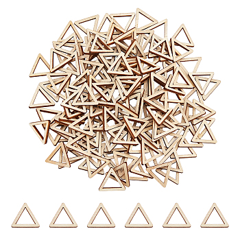 Beechwood Linking Rings, Triangle, 17.5x20x2.5mm, Inner Diameter: 11x12.5mm