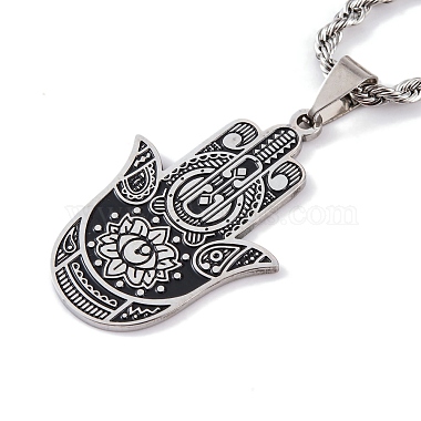 304 Stainless Steel Enamel Necklaces(NJEW-Q338-02P)-3