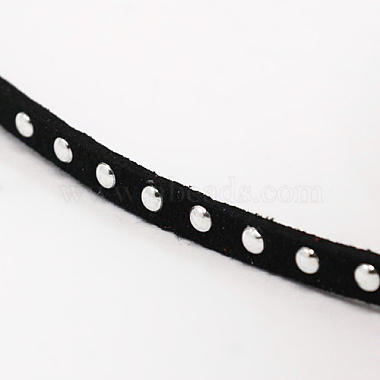 Silver Aluminum Studded Faux Suede Cord(LW-D004-01-S)-2
