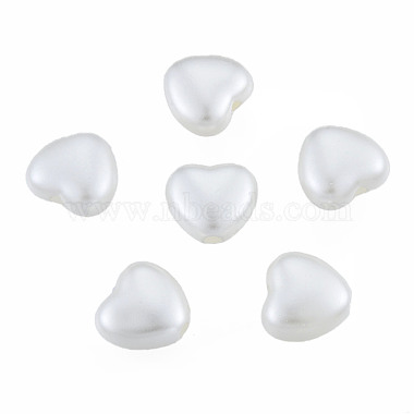 WhiteSmoke Heart ABS Plastic Beads