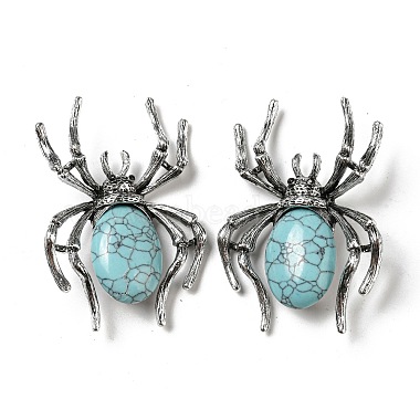 Spider Synthetic Turquoise Brooch