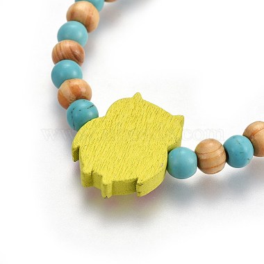 Perles en bois enfants bracelets extensibles(BJEW-JB04129-02)-4