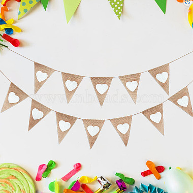 Birthday Party Linen Flag Banner(AJEW-WH0312-32)-6