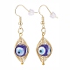 Round Lampwork Evil Eye Braided Dangle Earrings(EJEW-JE04898-02)-1