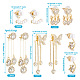 Kissitty 5 пары длинных серег-гвоздиков в стиле 5 с прозрачными циркониями и булавками из стерлингового серебра для женщин(EJEW-KS0001-03)-2