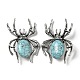 Dual-use Items Alloy Pave Jet Rhinestone Spider Brooch(JEWB-C026-07D-AS)-1