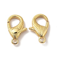 Brass Lobster Claw Clasps, Cadmium Free & Nickel Free & Lead Free, Real 18K Gold Plated, 17.5x11.5x4.5mm, Hole: 2.2mm(KK-J301-19G)