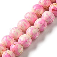Synthetic Turquoise Dyed Beads Strands, Round, Pink, 7~8x7~8mm, Hole: 1mm, about 50pcs/strand, 14.29~14.65''(36.3~37.2cm)(G-E594-24J)