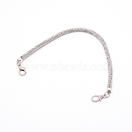 Alloy Rhinestone Bag Strap, with Lobster Clasp, for Bag Straps Replacement Accessories, Platinum, 34x0.8cm(FIND-WH0063-73P)