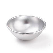 Aluminum Half Sphere Molds, Handmade Bath Bomb Molds, Snow Mei Niang Pudding Special Cake Mould, Platinum, 47.5x19.5mm, Inner Diameter: 41.5mm(AJEW-E048-01P-01)