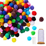 DIY Pom Pom Ball Decoration Making Kits, Including Pom Pom Balls, Nylon Threads and Iron Tapestry Needles, Mixed Color, 25mm, 12 colors, 20pcs/color, 240pcs/set(DIY-SZ0001-39B)