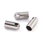 304 Stainless Steel Cord Ends, End Caps, Stainless Steel Color, 10x4.5mm, Hole: 2mm, Inner Diameter: 3.5mm(STAS-H153-03A-P)