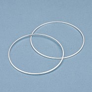 Brass Linking Rings, Long-Lasting Plated, Round Ring, 925 Sterling Silver Plated, 45x1mm, Inner Diameter: 43mm(KK-Y003-03M-S)