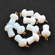Opalite Pendants, with Platinum Tone Brass Findings, Mushroom, 33mm(G-M380-C12-P)