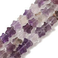 Natural Amethyst Beads Strands, Star, 6x5.5x2mm, Hole: 0.8mm, about 75pcs/strand, 14.57 inch(37cm)(G-G085-B01-02)