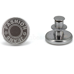 Matte Style Alloy Button Pins for Jeans, Nautical Buttons, Garment Accessories, Round, Word, 17mm(PURS-PW0009-03B)