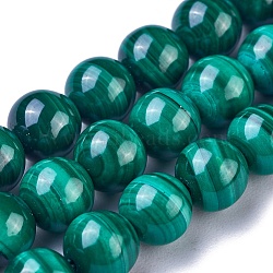 Natural Malachite Beads Strands, Round, 6mm, Hole: 0.7mm, about 70~72pcs/strand, 15.7 inch(39.5~40cm)(G-G779-04B)