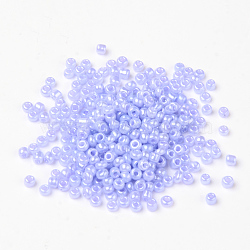 Glass Seed Beads, Ceylon, Round, Lilac, 3mm, Hole: 1mm, about 2222pcs/100g(X1-SEED-A011-3mm-146)