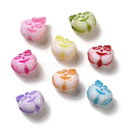Opaque Acrylic Beads, Craft Style, Apple, Mixed Color, 13.5x13.5x10mm, Hole: 2.7mm, 595pcs/500g(OACR-E039-16)