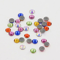 Glass Hotfix Rhinestone, Grade AA, Flat Back & Faceted, Flat Round, Mixed Color, SS12, 3.0~3.2mm, about 1440pcs/bag(RGLA-A019-SS12-M)