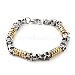 Vacuum Plating 304 Stainless Steel Link Chain Bracelet, Golden & Stainless Steel Color, 8-3/4 inch(22.3cm)(BJEW-Z023-01A)