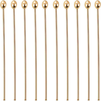 Brass Ball Head Pins, Long-Lasting Plated, Real 18K Gold Plated, 20mm, Pin: 0.6mm, 22 Gauge, Head: 1.8mm 300pcs/set