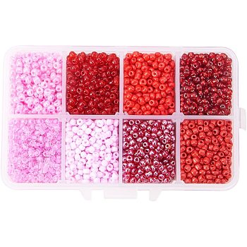 8/0 Round Glass Seed Beads, Mixed Style, Mixed Color, 3mm, Hole: 0.8mm, about 4200pcs/box