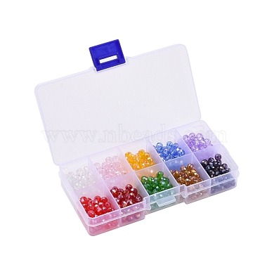 500Pcs 10 Style Baking Paint & Electroplate Glass Beads(EGLA-YW0001-20A)-3