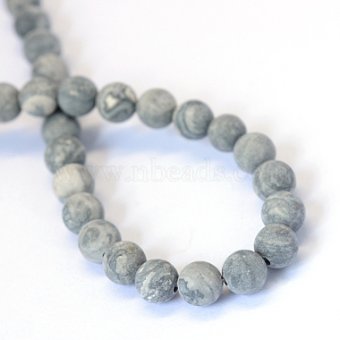 -tin41 45 pcs 1 strand 15 inch Frosted Natural Picasso Stone Beads 8mm 