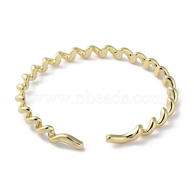 Rack Plating Brass Twist Spiral Cuff Bangles(BJEW-M039-04G)-3