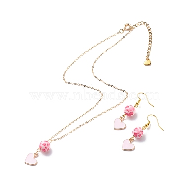 Pink Alloy Earrings & Necklaces