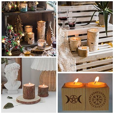 SUPERDANT Wooden Candle Holder and Candles Set(AJEW-SD0001-13H)-7