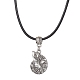 Ocean Theme Alloy Pendant Necklace with Imitation Leather Cords(NJEW-JN04495)-3
