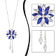 ANATTASOUL 2Pcs 2Colors Rhinestone Flower Pendant Lariat Necklaces Set(NJEW-AN0001-17)-3
