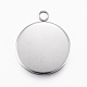 304 Stainless Steel Pendant Cabochon Settings(X-STAS-E146-18P-20mm)-1