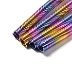4Pcs Aluminum Wire Gimp Wire, Round Flexible Coil Wire, Metallic Thread for Jewelry Making, Rainbow Color, 8mm, about 310mm/pc(ALUM-L002-02A-03)
