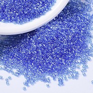MIYUKI Delica Beads, Cylinder, Japanese Seed Beads, 11/0, (DB1230) Transparent Azure Luster, 1.3x1.6mm, Hole: 0.8mm, about 2000pcs/10g(X-SEED-J020-DB1230)