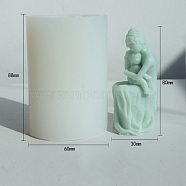 3D Aromatherapy Wax Candle Silicone Mold, DIY Human Figure Aromatherapy Plaster Dropping Glue Ornament, Mother Holding Child, White, 8.8x6cm(PW-WG76606-02)