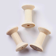 Wooden Empty Spools for Wire, Thread Bobbins, Blanched Almond, 48~48.5x31~31.5mm, Hole: 3.5mm(X-WOOD-L006-20B)