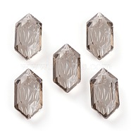 Embossed Glass Rhinestone Pendants, Bicone, Faceted, Satin, 20x10x5.5mm, Hole: 1.6mm(GLAA-J101-02B-001SA)