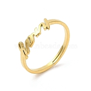 Ion Plating(IP) 304 Stainless Steel Word Adjustable Ring, Real 18K Gold Plated, Inner Diameter: 17mm(RJEW-L107-030G)
