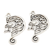 Tibetan Style Alloy Pendants, Cadmium Free & Lead Free, Monster, Antique Silver, 34.5x23x2.5mm, Hole: 2.2mm, about 332pcs/1000g.(TIBE-P001-68AS)