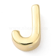 Rack Plating Brass Slide Charms, Cadmium Free & Lead Free, Real 18K Gold Plated, Letter, Letter J, 8x5.5x3.5mm, Hole: 1.4mm and 1.2mm(KK-M254-15G-J)
