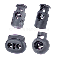 Gorgecraft Plastic Spring Cord Locks, Black, 100pcs/set(KY-GF0001-02)