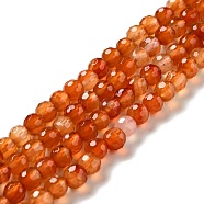 Natural Carnelian Beads Strands, Faceted(128 Facets), Round, 6.5mm, Hole: 1mm, about 59~65pcs/strand, 13.78~14.96 inch(35~38cm)(G-E571-35A)