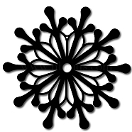 Iron Pendant Decorations, for Outdoor Garden Decoration, Flower, Electrophoresis Black, 25x26cm(HJEW-WH0013-032)