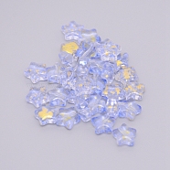 Transparent Glass Beads, with Gold Foil, Star, Light Steel Blue, 8x8.5x4mm, Hole: 1mm(GLAA-WH0022-56C)